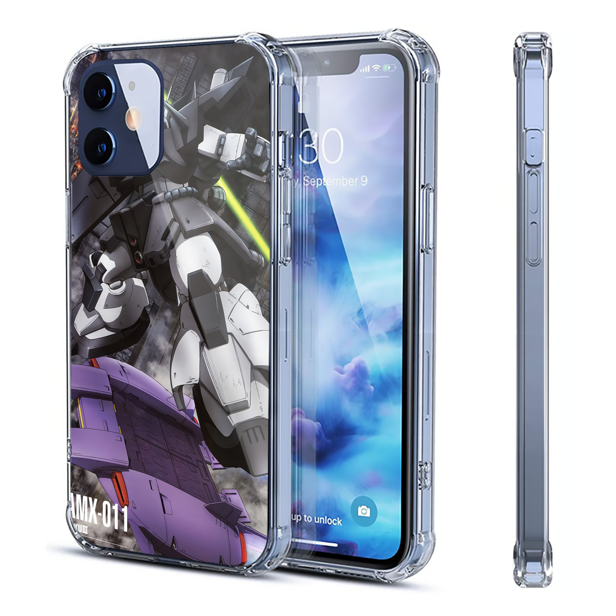 （画像用） 機動戦士ガンダム Mobile Suit Gundam 【iPhone 12シリーズ対応】透明スマホケース（クリアソフトケース）